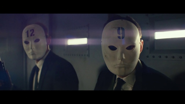 Video Reference: Jaw, Flash photography, Tie, Space, Darkness, Fictional character, Event, Art, Electric blue, Suit