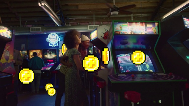 Video Reference: Ceiling fan, Video game arcade cabinet, Technology, Recreation, Fun, Electronic device, Event, Entertainment, Leisure, Arcade game