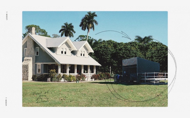 Video Reference: Property, Sky, Building, Plant, Land lot, Window, Tree, Grass, House, Slope