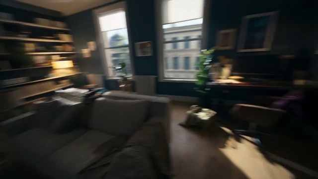 Video Reference: Building, Couch, Window, Bookcase, Plant, Interior design, Wood, Shelf, Comfort, Shade