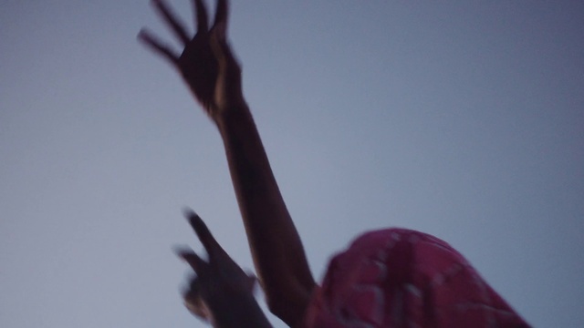 Video Reference: Hand, Sky, Arm, Human body, Gesture, People in nature, Finger, Thumb, Happy, Elbow