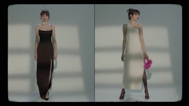 Video Reference: Hair, Joint, Head, Outerwear, Arm, Shoulder, Dress, One-piece garment, Human body, Neck