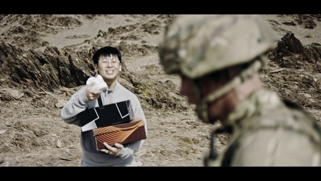 Video Reference: Smile, Flash photography, Gesture, Military camouflage, Happy, Marines, Recreation, Non-commissioned officer, Landscape, Military person