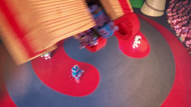 Video Reference: Wood, Magenta, Flooring, Table, Electric blue, Circle, Recreation, Fun, Event, Leisure