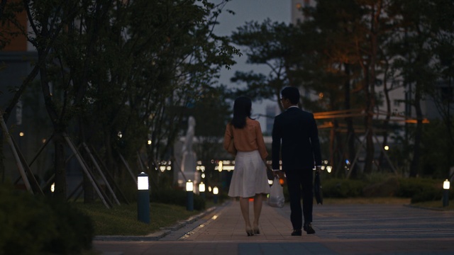 Video Reference: Plant, Gesture, Tree, Road surface, Sky, Midnight, City, Sidewalk, Event, Formal wear