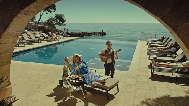 Video Reference: Water, Sky, Azure, Outdoor furniture, Travel, Musical instrument, Leisure, Plant, Chair, Morning