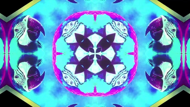 Video Reference: Blue, Green, Azure, Purple, Textile, Font, Skull, Art, Circle, Symmetry