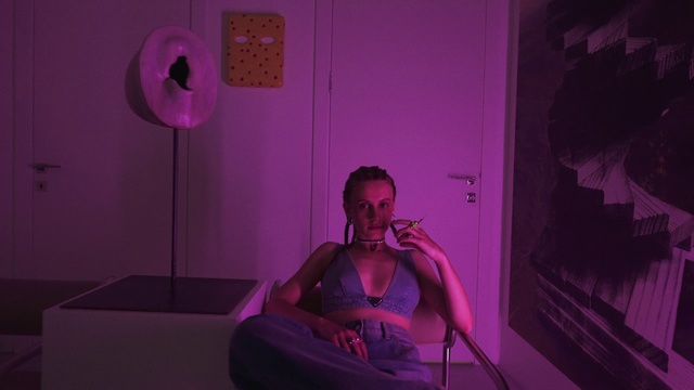 Video Reference: Purple, Violet, Flash photography, Pink, Comfort, Magenta, Event, Fun, Electric blue, Room