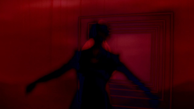 Video Reference: Flash photography, Sleeve, Art, Painting, Fashion design, Magenta, Red hair, Tints and shades, Paint, Black hair