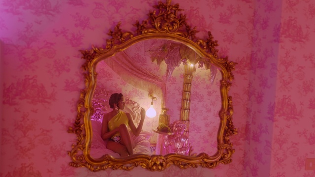 Video Reference: Art, Religious item, Magenta, Event, Decoration, Tradition, Visual arts, Ceiling, Picture frame, Interior design