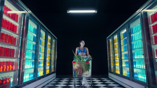 Video Reference: Architecture, Interior design, Symmetry, Art, Glass, Fashion design, Electric blue, Fun, Design, Visual arts