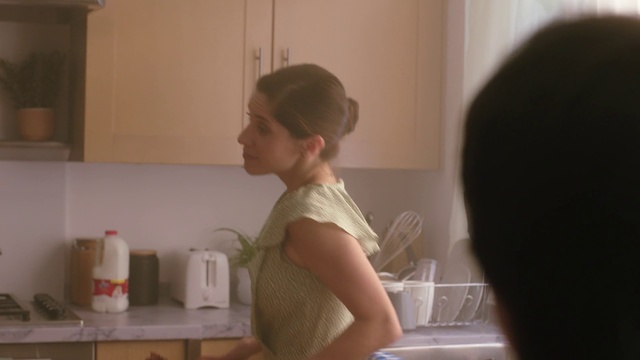 Video Reference: Tap, Plumbing fixture, Dress, Countertop, Kitchen, Paper towel, Sink, Cooking, Toilet paper, Homemaker