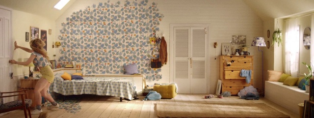 Video Reference: Property, Furniture, Building, Textile, Wood, Interior design, Window, Door, Yellow, Cabinetry