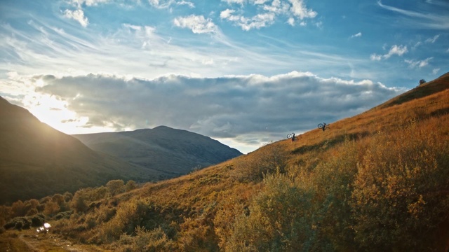 Video Reference: Cloud, Sky, Plant, Natural landscape, Azure, Mountain, Slope, Highland, Sunset, Grass