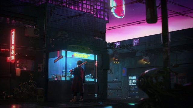 Video Reference: Purple, Building, Electricity, Entertainment, Magenta, Midnight, Visual effect lighting, Darkness, Display device, Performing arts