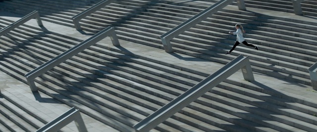 Video Reference: Wood, Stairs, Composite material, Pattern, Parallel, Rectangle, Metal, Roof, Building material, Steel