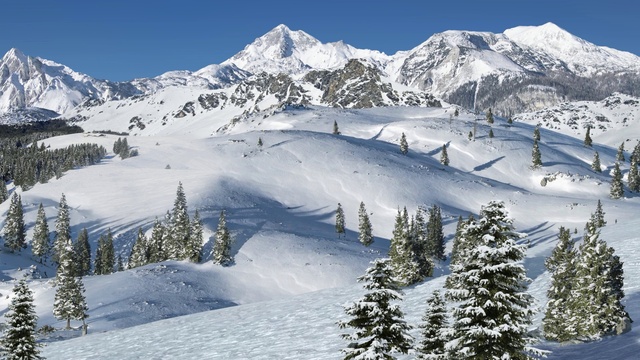 Video Reference: Sky, Snow, Mountain, Plant, Nature, Tree, Slope, Biome, Freezing, Mountainous landforms