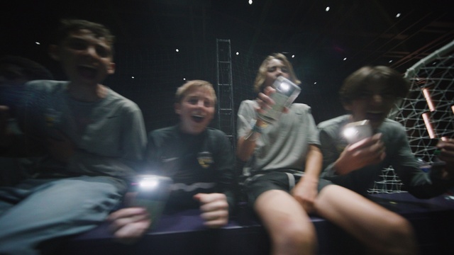 Video Reference: Smile, Flash photography, Shorts, Thigh, Thumb, Entertainment, Fun, Event, Space, T-shirt