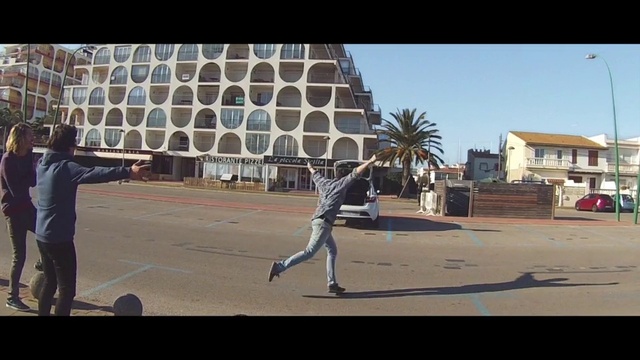 Video Reference: Trousers, Sports uniform, Sports equipment, Building, Window, Sky, Player, Competition event, Tree, Sports