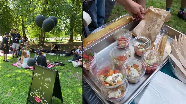 Video Reference: Food, Plant, Public space, Cuisine, Tableware, Tree, Dish, Recreation, Recipe, Event