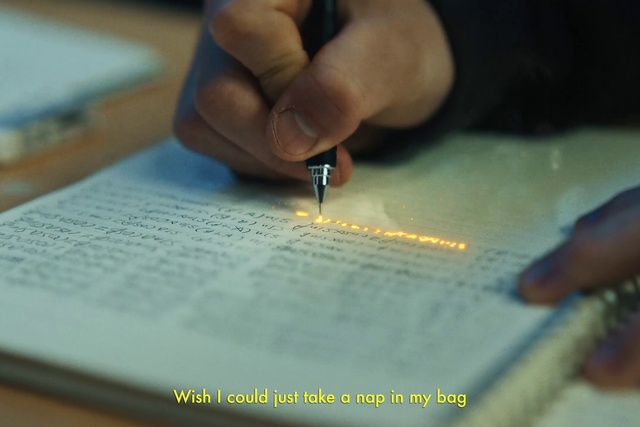 Video Reference: Hand, Handwriting, Office supplies, Finger, Writing implement, Writing instrument accessory, Font, Office instrument, Nail, Office equipment