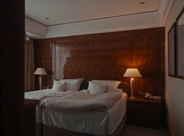 Video Reference: Furniture, Property, Building, Comfort, Table, Bed frame, Wood, Textile, Lamp, Bed