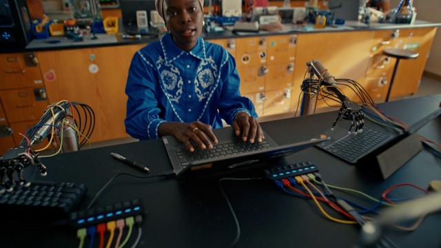 Video Reference: Computer, Personal computer, Desk, Blue, Table, Input device, Electronic instrument, Laptop, Audio equipment, Musician