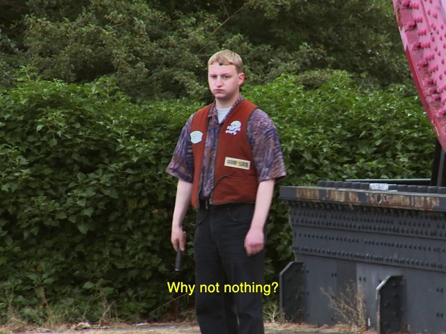 Video Reference: Plant, Sleeve, Tree, Grass, T-shirt, Security, Belt, Shrub, Uniform, Leisure