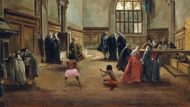 Video Reference: Window, Art, Painting, Headgear, Event, Building, Drawing, Visual arts, Vintage clothing, Illustration