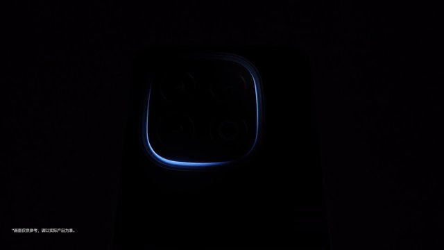 Video Reference: smartphone, phone back, camera module, close-up, dark background, blue light, minimalist, technology, device, product shot, mockup, futuristic, mobile, disclaimer text