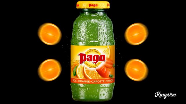 Video Reference: fruit drink, bottle, orange, carrot, citrus, beverage, product shot, centered, black background, advertising, label, refreshing, juicy, still life