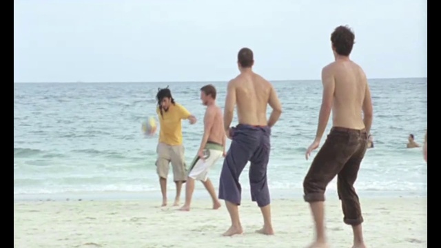 Video Reference: Water, Shorts, Sky, People on beach, Trunks, Beach, Gesture, Leisure, Barefoot, Bermuda shorts