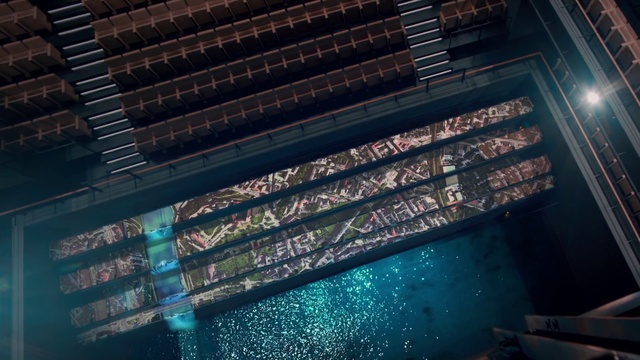 Video Reference: Water, Lighting, Architecture, Font, Line, Wall, Material property, City, Landmark, Tints and shades