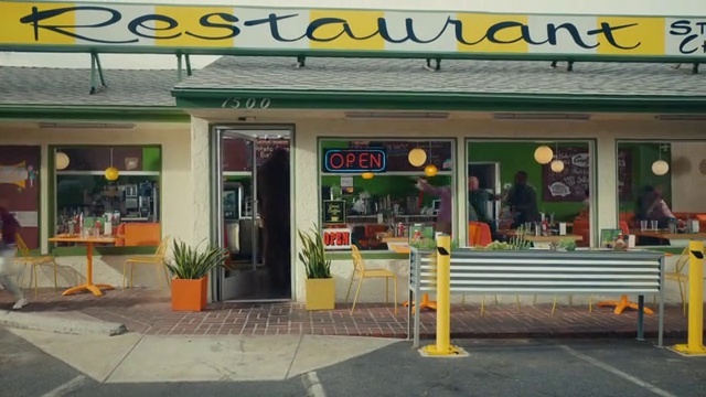 Video Reference: Property, Plant, Door, Facade, Retail, Flowerpot, Houseplant, Building, Convenience store, Bench