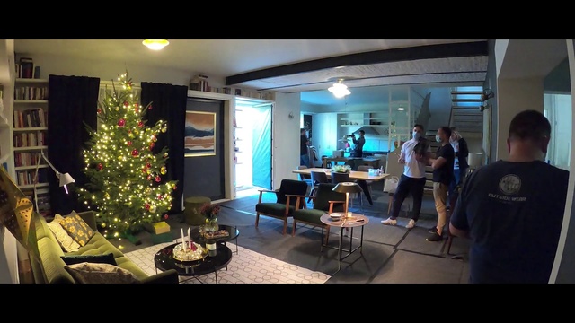 Video Reference: Christmas tree, Shirt, Furniture, Table, Christmas ornament, Chair, Plant, T-shirt, Ornament, Decoration