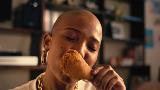 Video Reference: Food, Food craving, Ear, Finger, Staple food, Ice cream cone, Cuisine, Baked goods, Dish, Biting