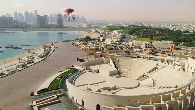 Video Reference: Water, Sky, Daytime, Parachute, Architecture, Urban design, Landscape, Tree, City, Windsports