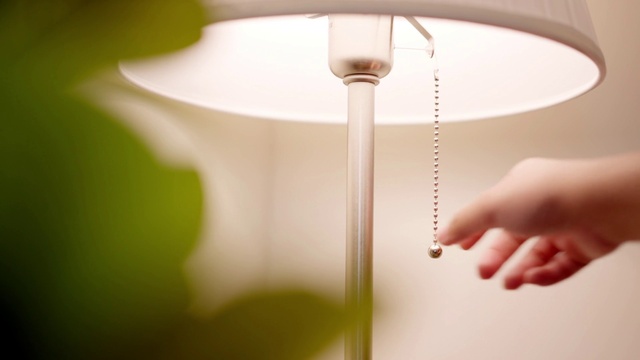 Video Reference: Hand, Lamp, Lighting, Gesture, Shade, Tints and shades, Wood, Close-up, Ceiling, Ceiling fixture