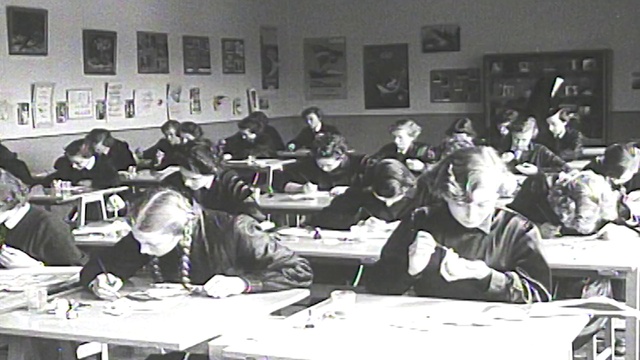 Video Reference: Table, Black, Desk, Coat, Style, Black-and-white, Event, Chair, Monochrome, Monochrome photography