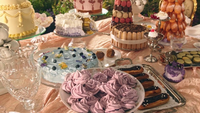 Video Reference: Food, Drinkware, Tableware, Dishware, Cake decorating supply, Table, Textile, Cuisine, Cup, Cake decorating