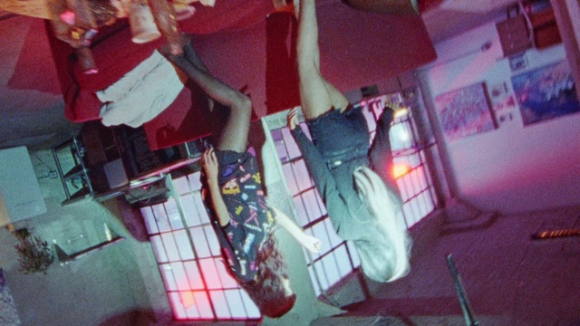 Video Reference: Purple, Textile, Pink, Thigh, Magenta, Art, Human leg, Fun, Event, Musical instrument