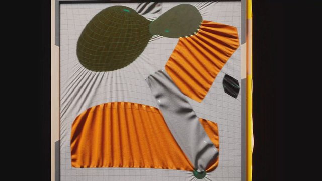 Video Reference: abstract, geometric, digital art, shapes, orange, gray, green, grid, pattern, modern, design, texture, minimal, surface, screen, composition