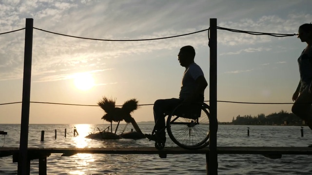 Video Reference: Water, Sky, Cloud, Light, Human, Sunlight, People in nature, Happy, Body of water, Lake