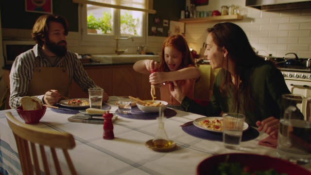 Video Reference: Food, Tableware, Table, Sharing, Plate, Window, Smile, Cuisine, Dish, Dishware