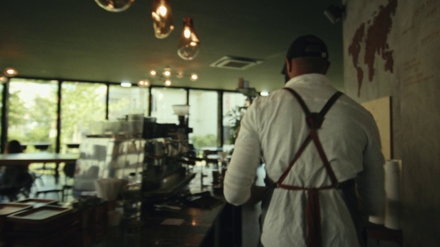 Video Reference: Sleeve, Table, Apron, Event, Cooking, Hat, Customer, Window, Chair, Barware