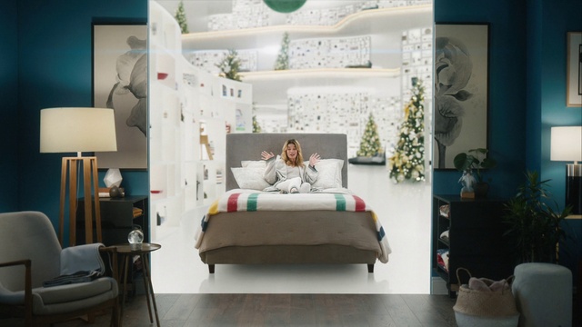 Video Reference: Furniture, Property, Decoration, Plant, Comfort, Interior design, Grey, Floor, Bed frame, Flooring