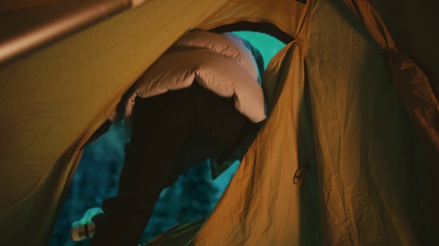 Video Reference: Tent, Wood, Textile, Tarpaulin, Tints and shades, Comfort, Landscape, Electric blue, Linens, Darkness