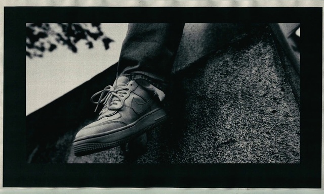 Video Reference: Footwear, Shoe, Walking shoe, Grey, Font, Sneakers, Rectangle, Outdoor shoe, Tints and shades, Human leg