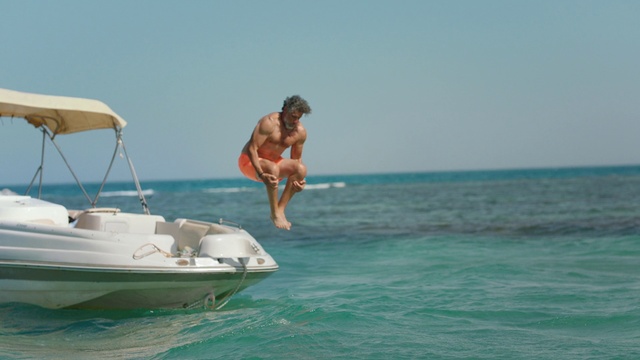 Video Reference: Water, Sky, Shorts, Watercraft, Boat, Trunks, Swimwear, People on beach, board short, Travel