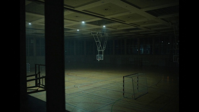 Video Reference: Flooring, Electricity, Building, Tints and shades, Art, Fixture, Ceiling, Symmetry, Space, Darkness